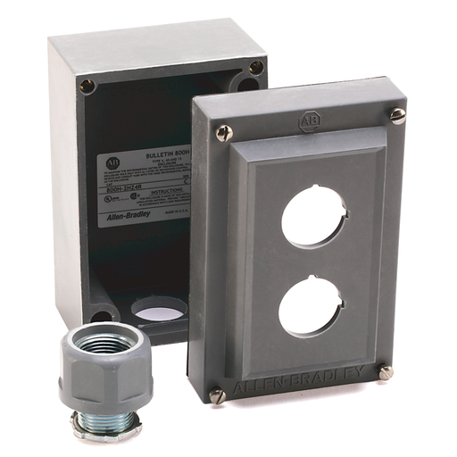 800T and 800H Accessories, Push Button Enclosure, ROSITE Glass Polyester, 1 Hole with 1 3/4 in. Diameter Hub, Type 4/4X/13