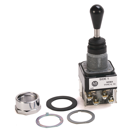 30.5mm Type 4/13 Toggle Switch, Two Way Toggle, Up&Down-Spring Rtn, 2 NC & 2 NC