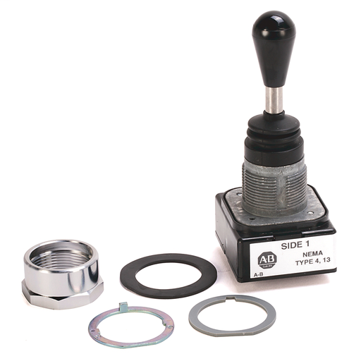 30.5mm Type 4/13 Toggle Switch, Two Way Toggle, Up&Down-Spring Rtn, No Contacts, No Contacts, No Contacts