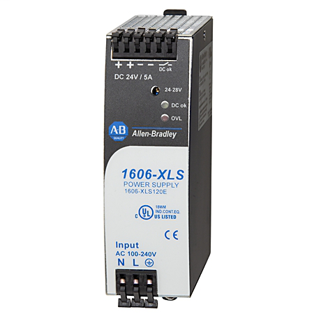 1606-XLS120E: Performance Power Supply, 24-48V DC, 120 W, 120/240V AC / 110-300V DC Input Voltage