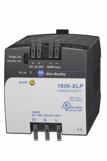 1606-XLP100E: Compact Power Supply, 24-28V DC, 100 W, 100-120 / 220-240V AC / 290V DC Input Voltage
