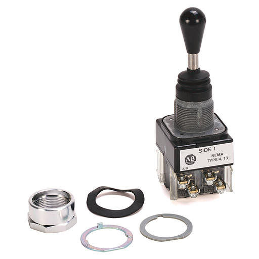 30.5mm Type 4/13 Toggle Switch, Four Way Toggle, Up&Left&Right&Down-Spring Rtn, 1 NO-1 NC & 1 NO-1 NC