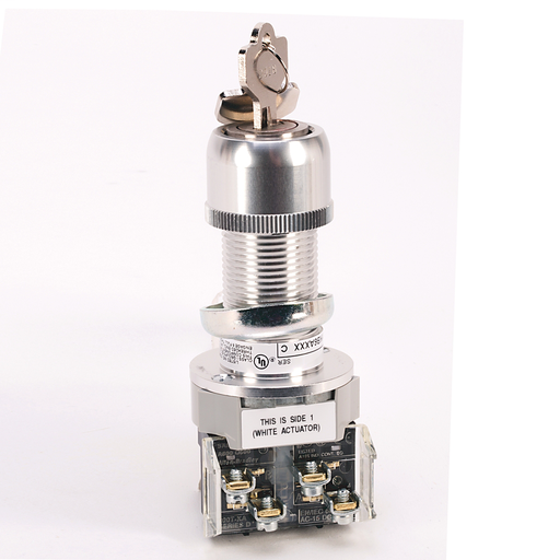 Hazardous Location Type 7&9 2 Pos. Cyl. Lock Sel. Switch, Standard Barrel Length, Maint., Key Removal - Left, D018 (Std. Key), 1 NO-1 NC