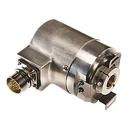 842HR Sine Cosine/Serial EncoderSingle-turn (1 turn), Square Flange, 3/8 inch solid shaft with flat, 5...12V DC, MS 10-pin Connector