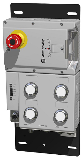 Lock Module, 442G Access Box, Power to Lock, Unique Code, EtherNet/IP (2 x M12, D-coded), Right-hand Guard, E-stop,Four Push Buttons, and Connector for Enabling Switch