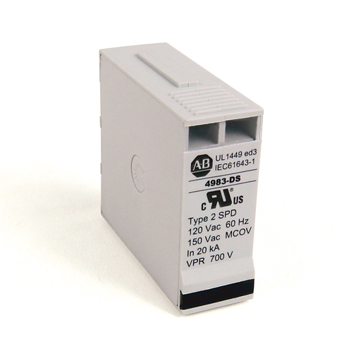 4983 Surge and Filter Protection, Din Rail Mount, UL 1449, 120V, 80kA, 2 Pole Configuration