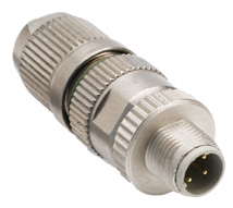 M12 IDC Connector, 4-pin, Straight Male, Unshielded