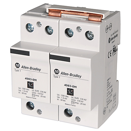 4983 Surge and Filter Protection, Din Rail Mount, Heavy Duty UL 1449, 120V, 25kA, No Pole Configuration