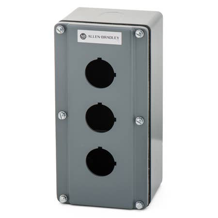 800T and 800H Accessories, Push Button Enclosure,Surface,3 Holes,Type 4/13,No Color, Die Cast