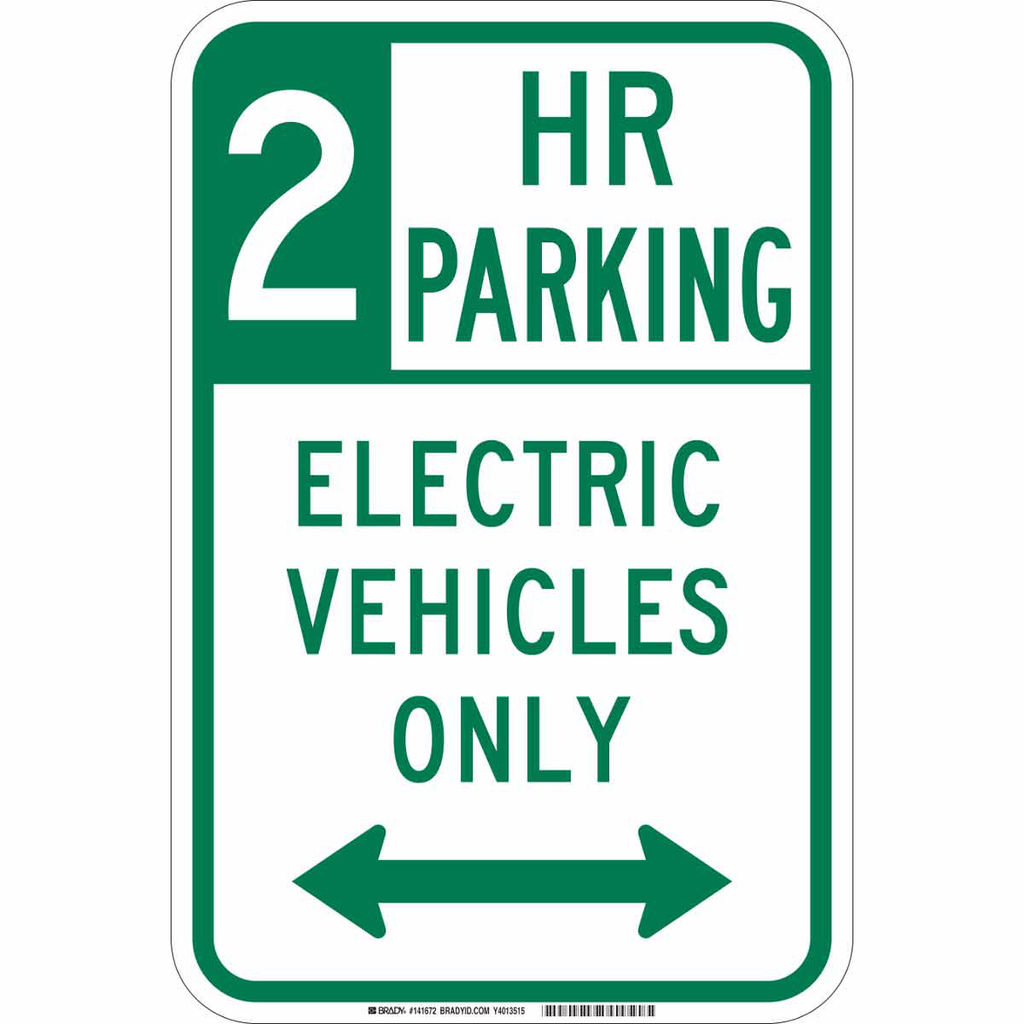2 Hr Parking Electric Vehicles Only Sign