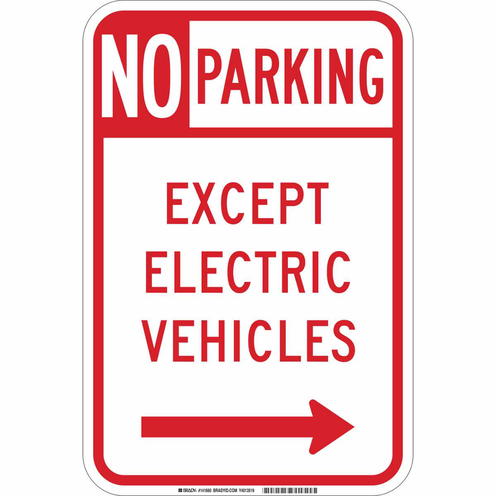 No Parking Except Electric Vehicles Sign