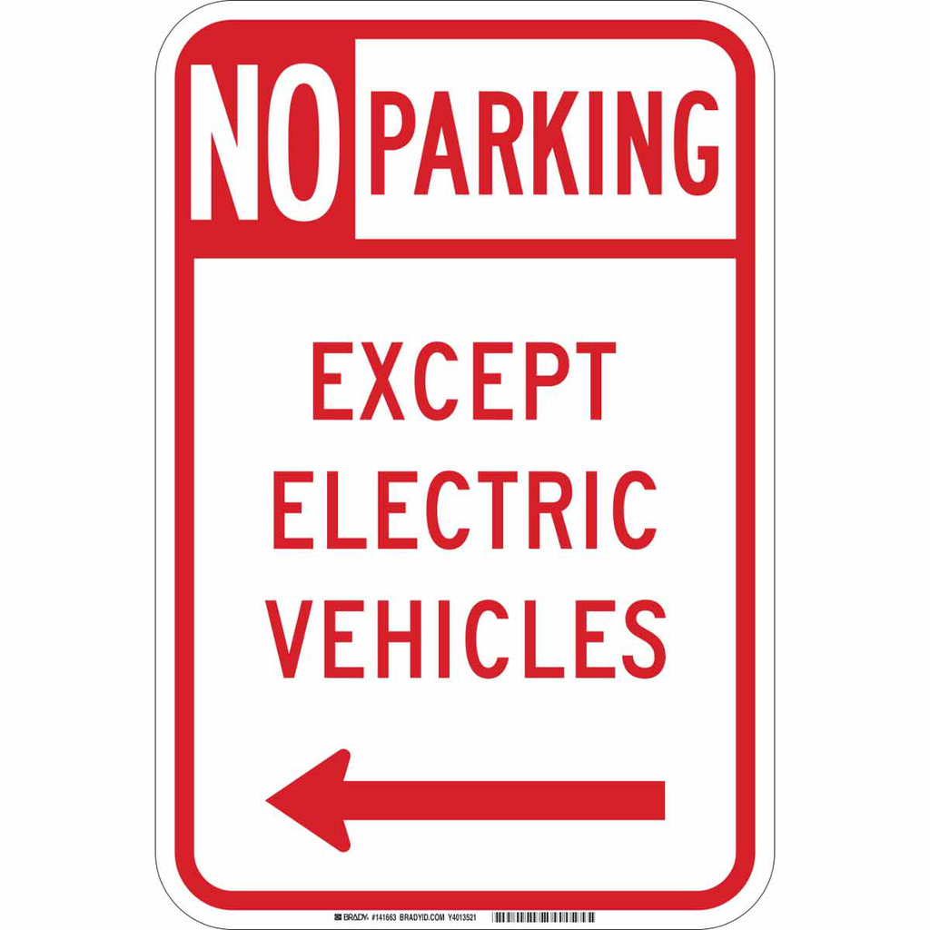 No Parking Except Electric Vehicles Sign