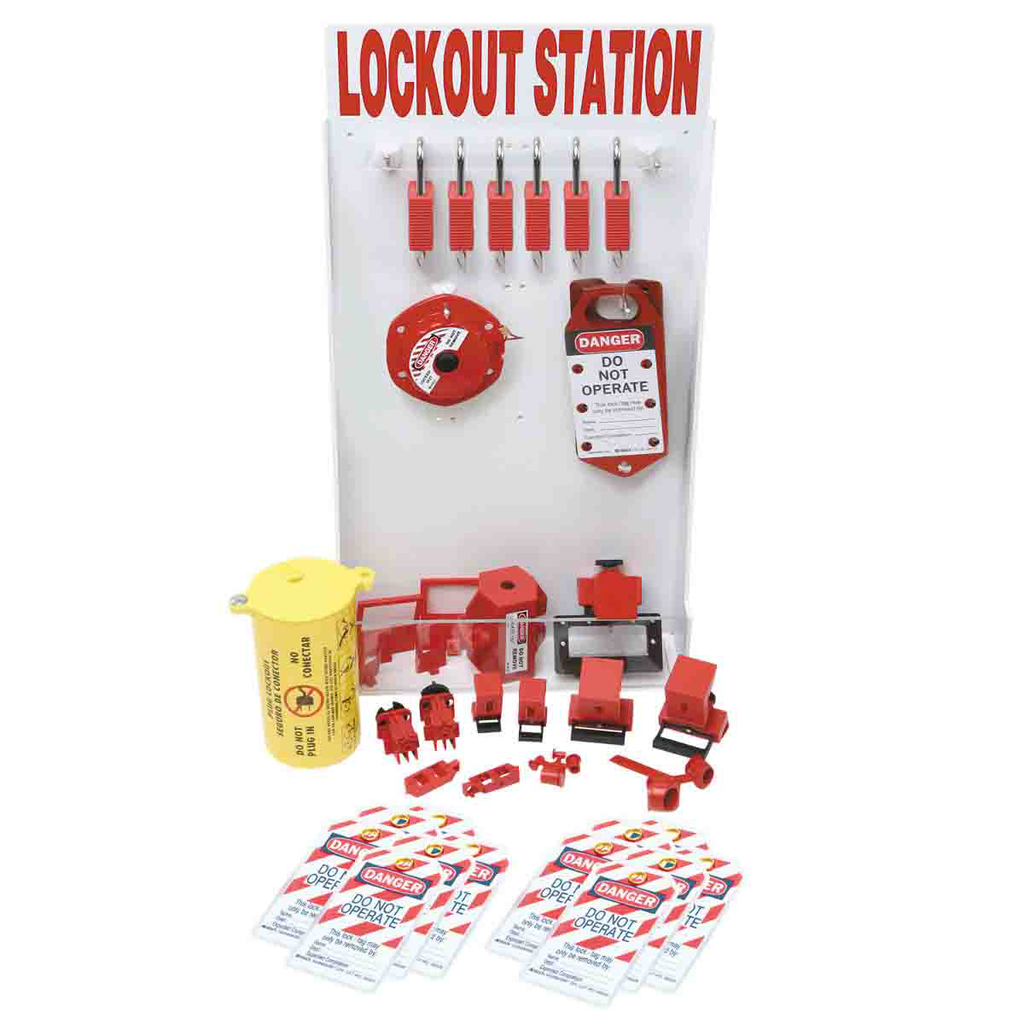 Small Lockout Station with Safety Padlocks