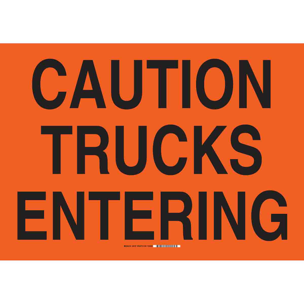 CAUTION Trucks Entering Sign