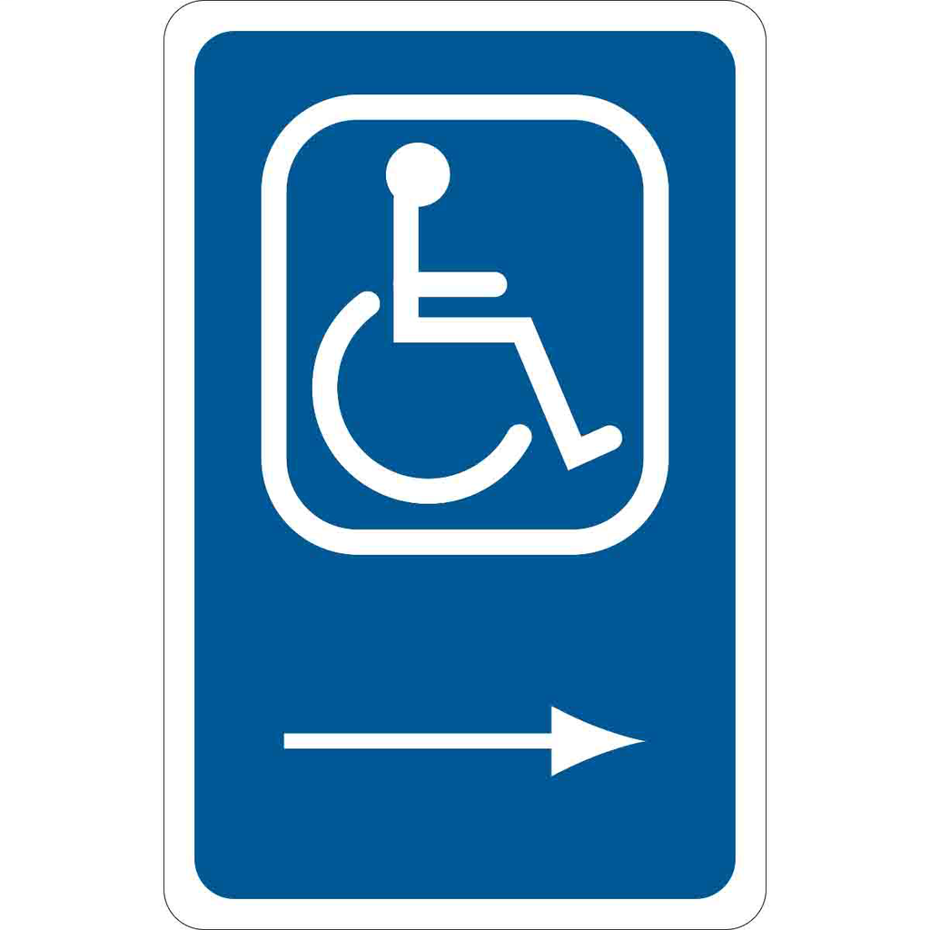 Handicapped With Right Arrow Sign