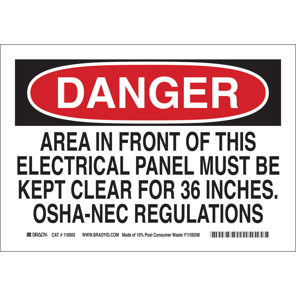 BRADY 116005 Sign,B586,10x7,Bk/Rd/W BRADY 116005 Sign,B586,10x7,Bk/Rd/W