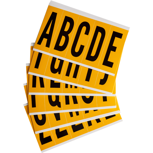 Product image for Brady 9712-8 Vinyl 0.625 in Numbers and Letters Black on White 8 Card of 20 Labels