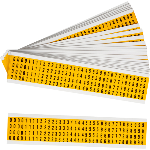 Product image for Brady 94739 0.25 Vinyl Numbers &Letters, Black on Yellow, Outdoor, 25 Cards