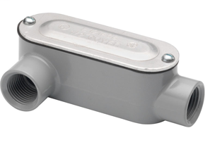 Rigid and IMC Conduit Body, Type LR, Aluminum, Cover and Gasket, Size 4 Inch
