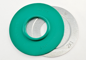 Mighty-Seal® 2" to 1" Raintight Reducing Washers. Product contains one coated and one uncoated galvanized steel reducing washer. Maintains Raceway Integrity. Sunlight Resistant. Suitable for use in Wet Locations.