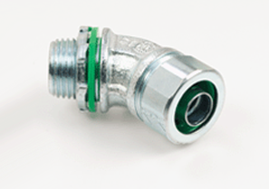 Connector, Liquid Tight, 45 Degree, Size 1 Inch, Insulated Throat - 105°C