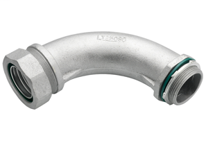 Connector, Liquid Tight, 90 Degree, Malleable Iron, Size 3 Inch, Insulated