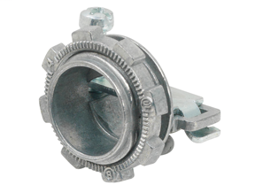 Connector, Strap, Single Screw, Zinc Die Cast, Oval Cable, Size K.O. 1/2 Inch