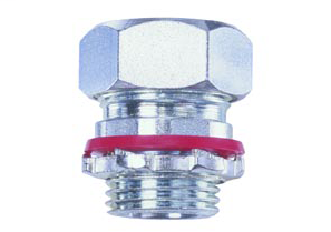 Connector, cord grip, straight, steel, k.o. size-1/2", cord range .350-.450