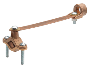 Clamp, Brass Ground, Strap and Hub, Brass, Steel Screw, Hub Size 1/2 Inch