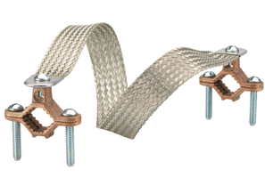 Copper clamps with 24" tinned copper braid. Braid equivalent to 1/0 GA,-4" movement.