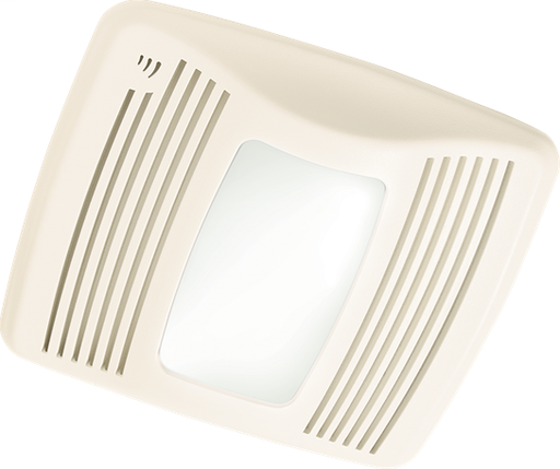 Product image for Broan QTX110SL 0.3 Amp 110 CFM 0.9 Sones 13 x 13-3/4 Inch Grille Ventilation Fan with Lamp