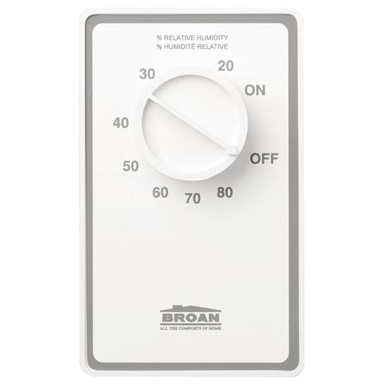 Broan DH100W 24 Amp 120 Volt White Ventilation Fan Dehumidistat Broan DH100W 24 Amp 120 Volt White Ventilation Fan Dehumidistat