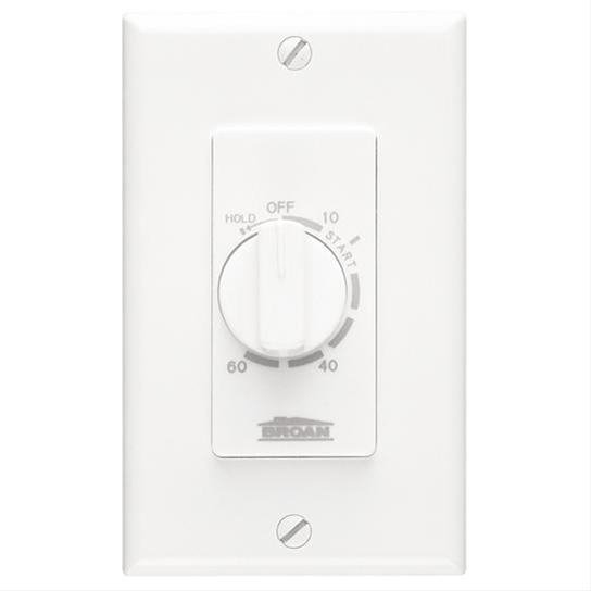 60 Minute Time Control, with “continuous on" feature. White, 20 amps, 120V