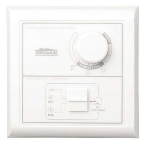 Central Control w/Dehumidistat, Off-low-high rocker switch. Low Voltage