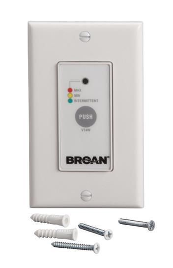 Wall Control, Off/Low/High Speed/Intermittent 20 min./hour