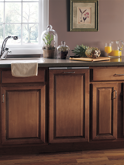 15" Compactor, wood overlay door pan, storage compartment and manual advance odor control system. 120V.