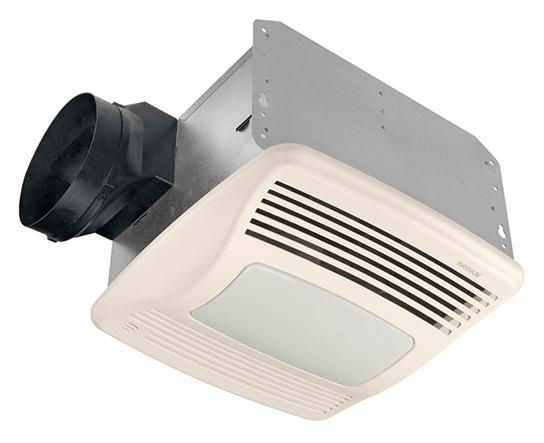 Very Quiet 110 CFM Humidity Sensing Fan/Light/Nightlight, with White grille
