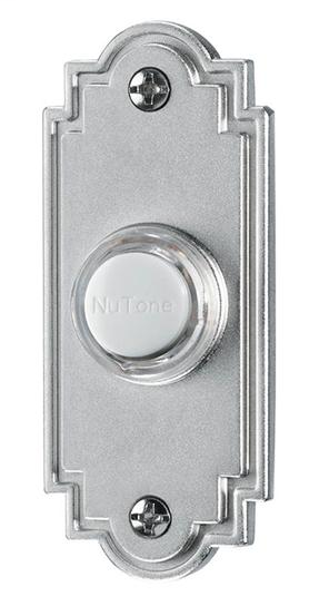 Lighted Flat Pushbutton, 1-1/4w x 3h in Satin Nickel