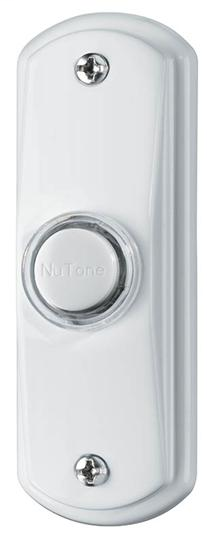 Lighted Rectangular Pushbutton, 1-1/4w x 3-1/2h in White