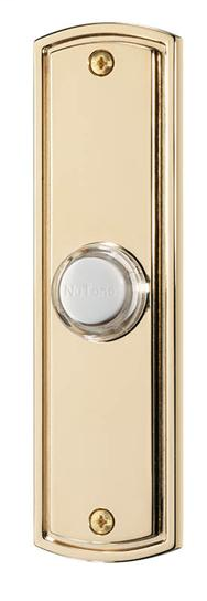 Lighted Flat Pushbutton, 1-1/4w x 4-1/2h in Polished Brass