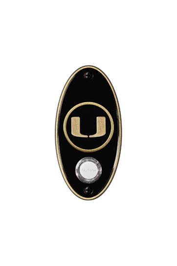 University of Miami Doorbell Pushbutton (Antique Brass)
