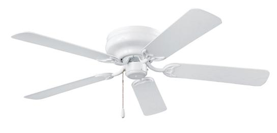 Hugger Series Ceiling Fan, 52" Diameter, in White Finish
