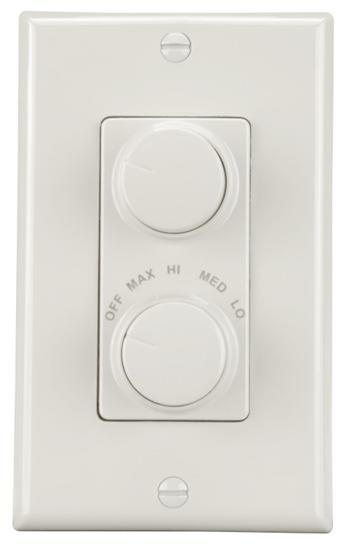 Fan & Light Wall Control in White