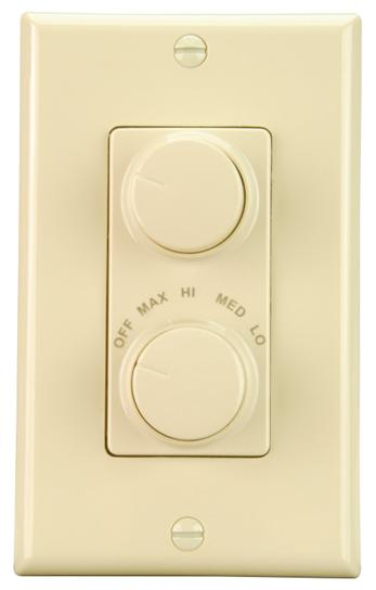 Fan & Light Wall Control in Ivory