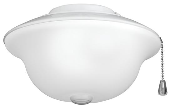 Ceiling Fan Light Kit, 10-1/8"w x 5-7/8"h, in Frosted White with White trim and finial
