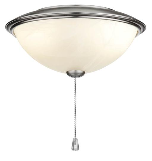 Ceiling Fan Light Kit, 10-1/8"w x 4-7/8"h, in Alabaster with Brushed Steel trim and finial