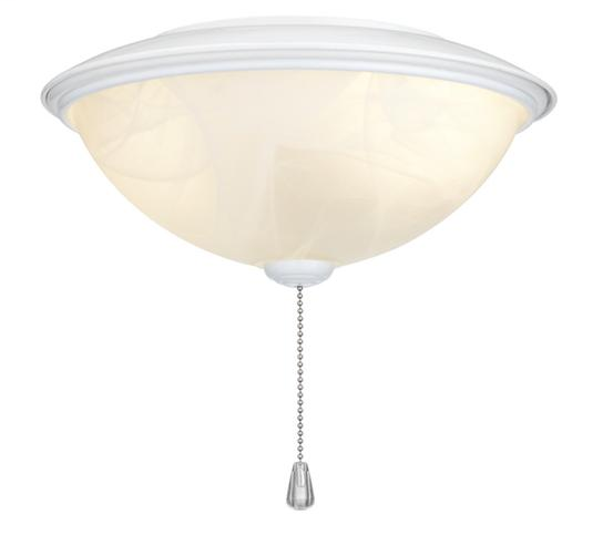 Ceiling Fan Light Kit, 10-1/8"w x 4-7/8"h, in Alabaster with White trim and finial