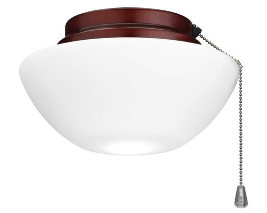 Ceiling Fan Light Kit for Outdoor Covered Installations, 11"w x 3-3/8"h, in Weathered Bronze finish