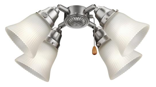 Ceiling Fan Turtle Fitter Light Kit, 11"w x 3-3/8"h, in Brushed Steel finish