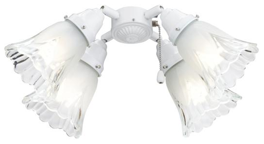 Ceiling Fan Turtle Fitter Light Kit, 11"w x 3-3/8"h, in White finish